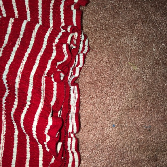 NWOT Tube Top Red & White Striped - Picture 2 of 2